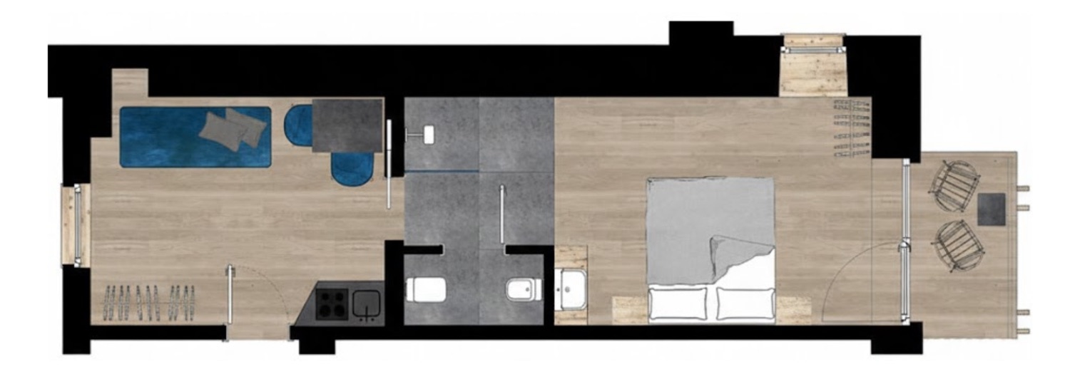 Planimetria · Apart Junior Suite «Pink»