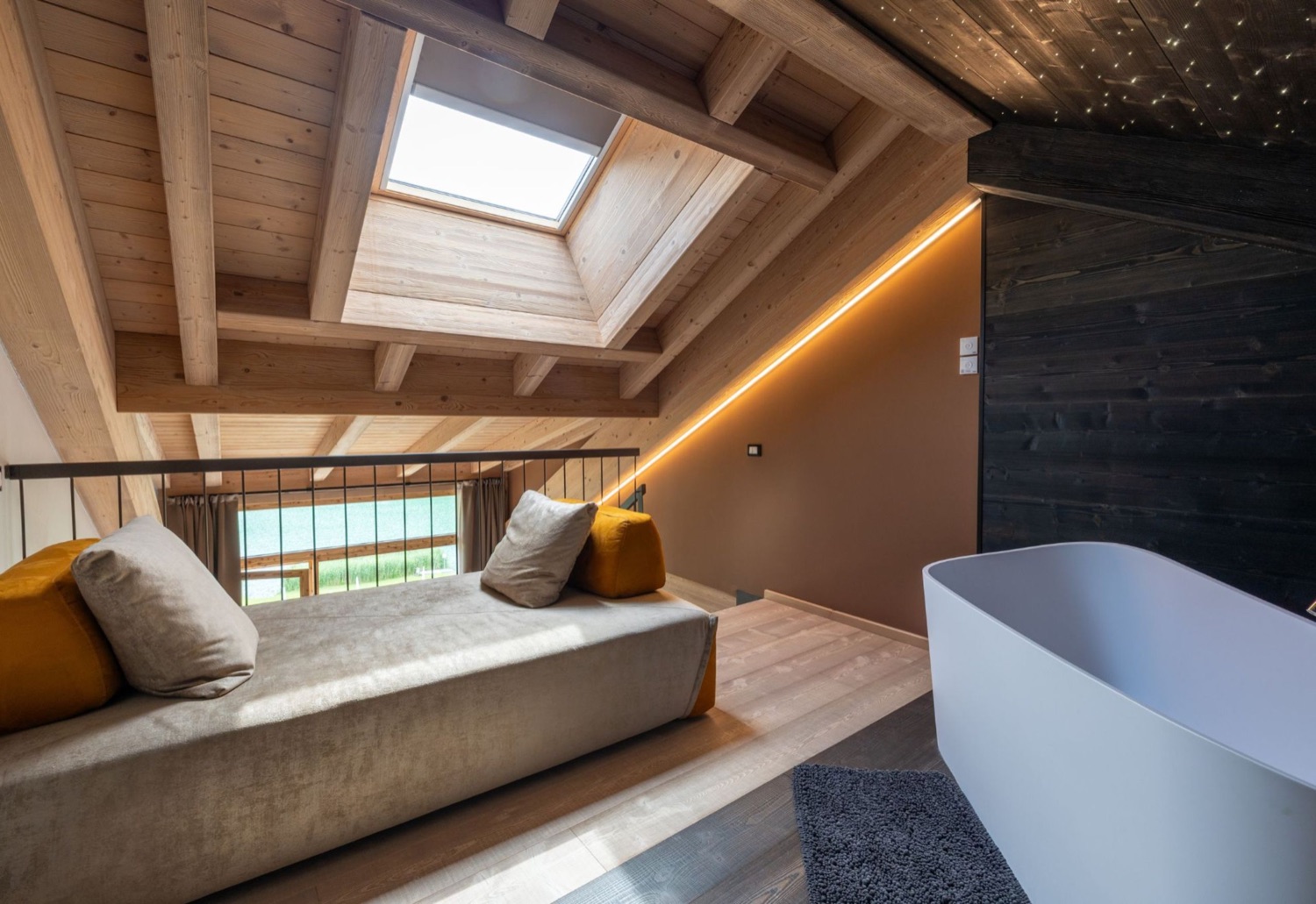 Wellness Loft Suite, la zona notte — Bazzario · Lago di Lavarone